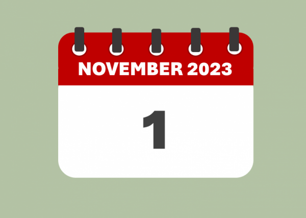 Calendar page showing 1 November 2023
