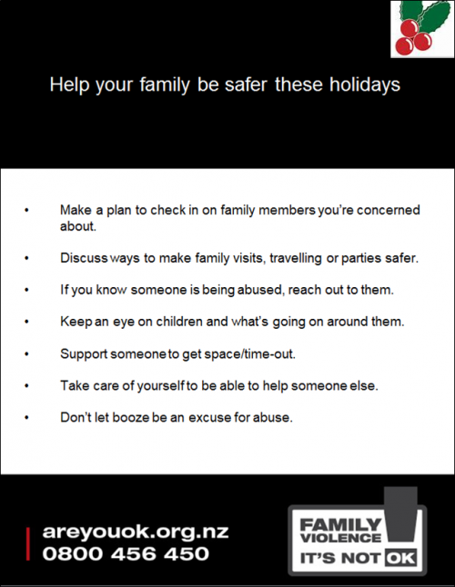 Holiday safety messages