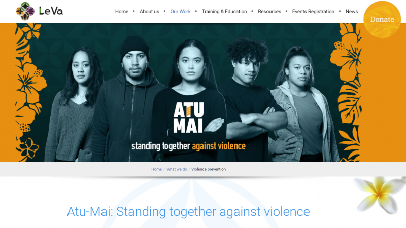 Screenshot of Atu-Mai webpage from Le Va website
